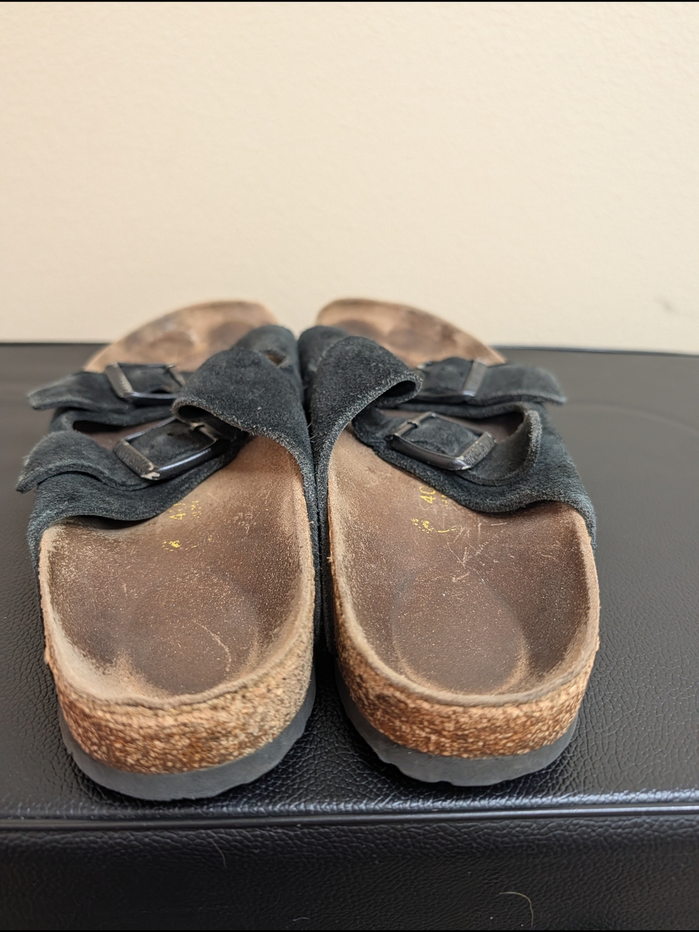 Birkenstock Arizona Black Suede Two Strap Slide Sandals EU 40 US Womens 9 - Picture 4 of 9